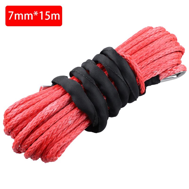 15m 5mm/6mm/7mm 5800lbs/7700lbs/9300lbs Winch Rope Cable