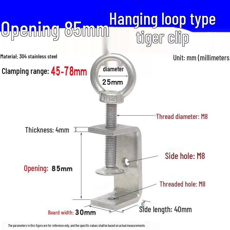304 Stainless Steel U-Clamp Tiger Clamp with Hand-Tightened Eyebolt