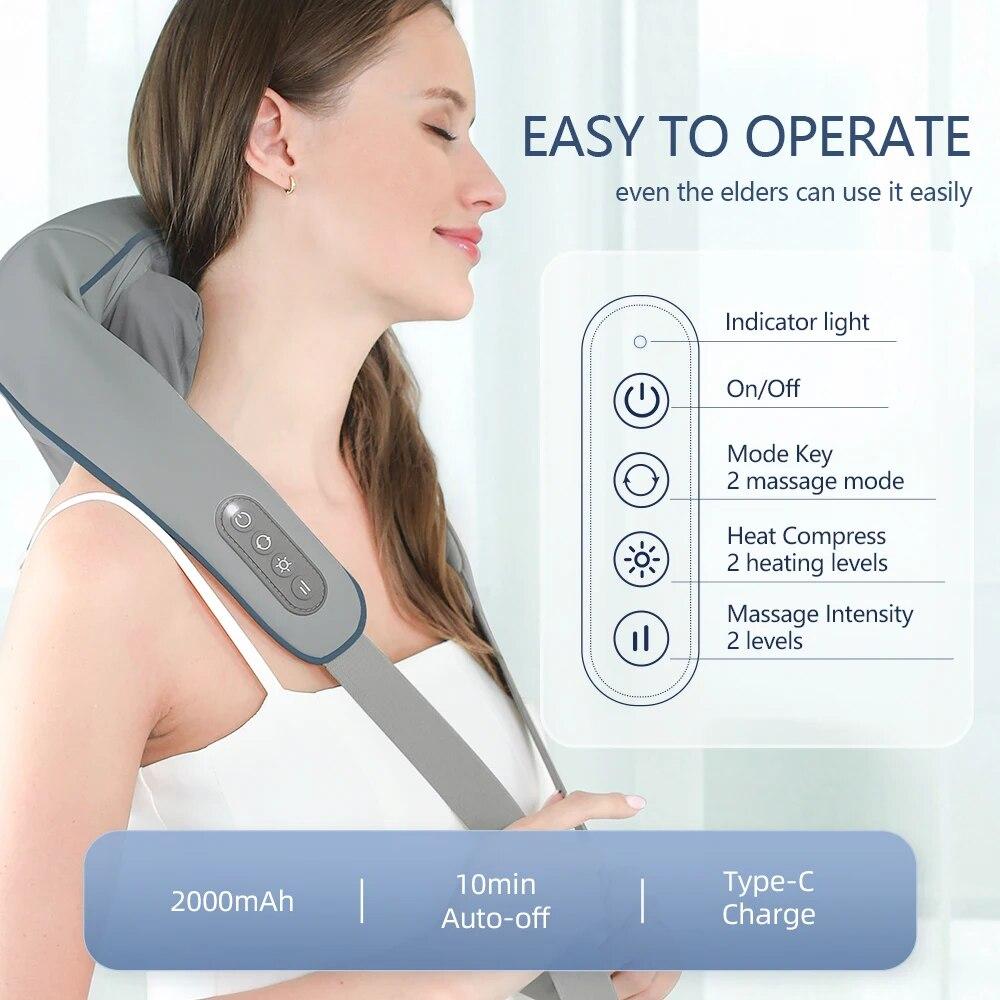 Multi Angle Neck Shoulder Massage Wireless Adjustable Body Massager