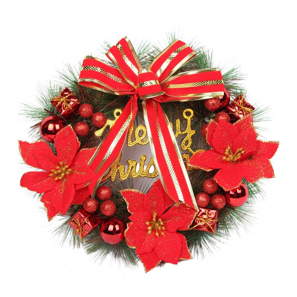 30cm Christmas Wreath Decoration Christmas Door Winter Pine Cones and Baubles