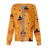 Women's Long Sleeve Single Breasted Halloween Print Scrub Cardigan Top for Nurses and Caregivers