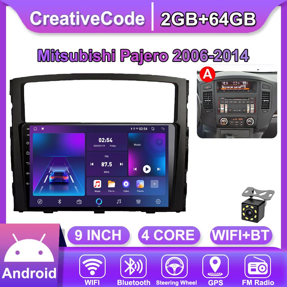 Android Car-Play Car Radio For Mitsubishi Pajero 2006-2014 Multimedia Player Head Unit Stereo GPS Navigation BT WIFI,2+64GB