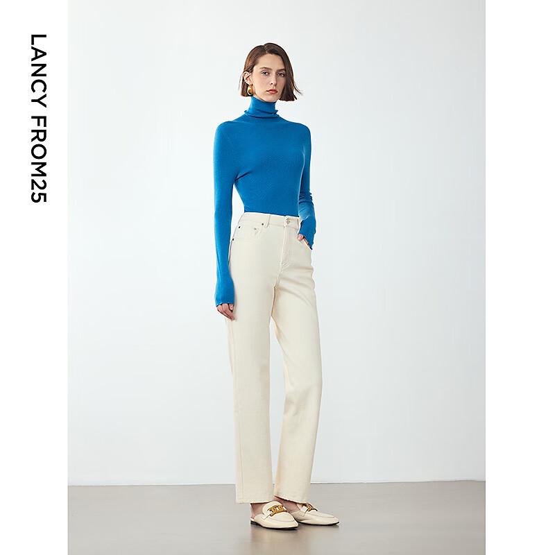 Langzi High-Waist Straight-Leg Coated Denim Jeans