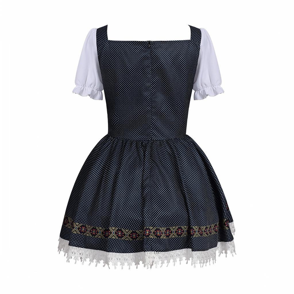 Women's Short Sleeve Tie-Back Costume Dress for Themed Parties