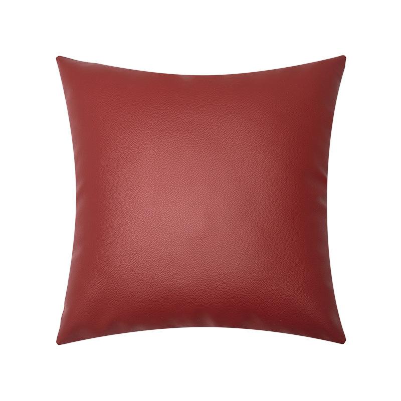 New Lychee Leather Pillowcase Texture Multi-color Light Luxury Imitation Leather Waterproof Living Room Sofa Pillowcase Waist Pillow Cushion