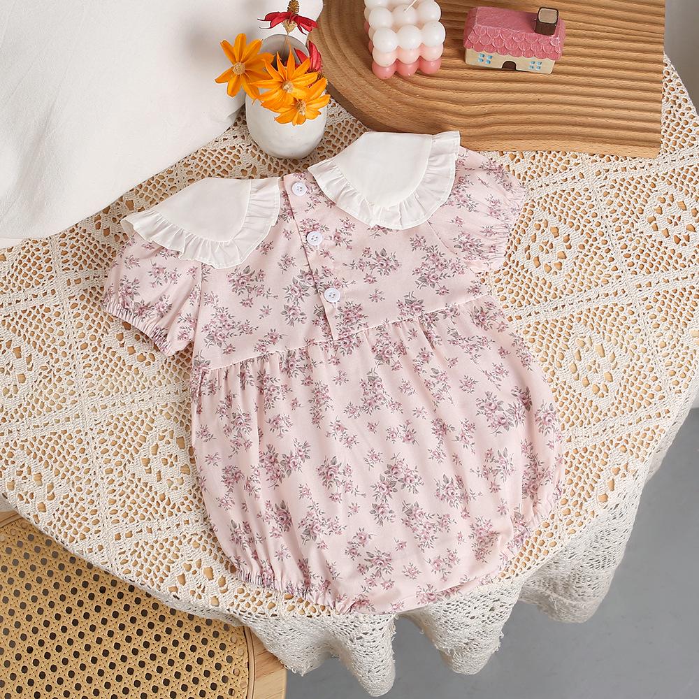Floral Baby Girl Summer Romper - Sweet Short Sleeve Bodysuit