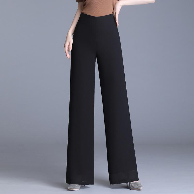 Double-layer Chiffon Wide-leg Pants, Women's Pants, High-waisted Swing-leg Pants, Split Skirt Pants, Dance Pants, Casual Pants, Long Pants