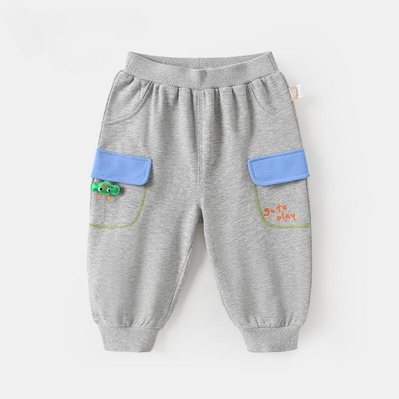 

Весна и осень Новые детские свободные универсальные повседневные спортивные брюки 120cm серый