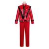 Michael Jackson Cosplay Costume Red Leather Jacket And Pants For Stage Performers