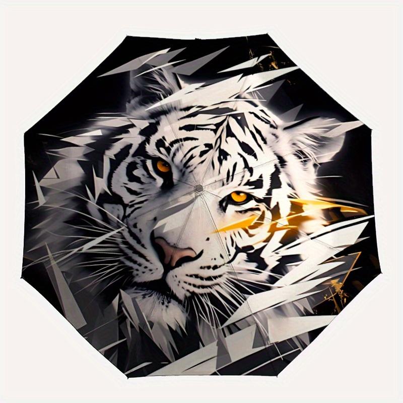 

1pc Tiger Face Automatic Open/close Folding Umbrella, Compact Portable Travel Umbrella,Durable Construction yy250814187