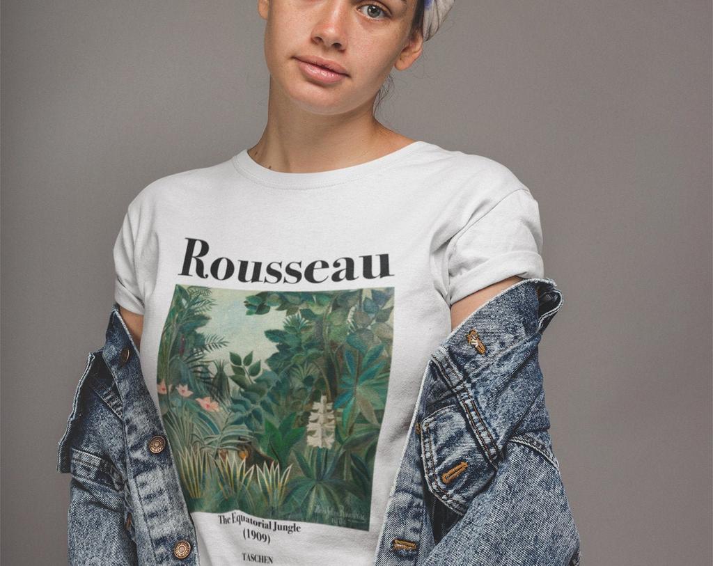Henri Rousseau T-Shirt: Equatorial Jungle Art, Unisex Cotton Tee