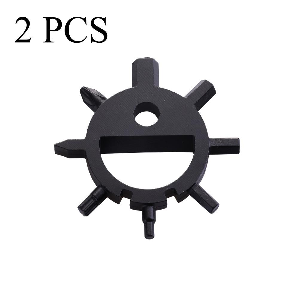 

2 штуки, многофункциональный гаечный ключ-снежинка, для улицы, рождественский подарок, EDC маленькая карточка-инструмент, многоцелевой чёрный