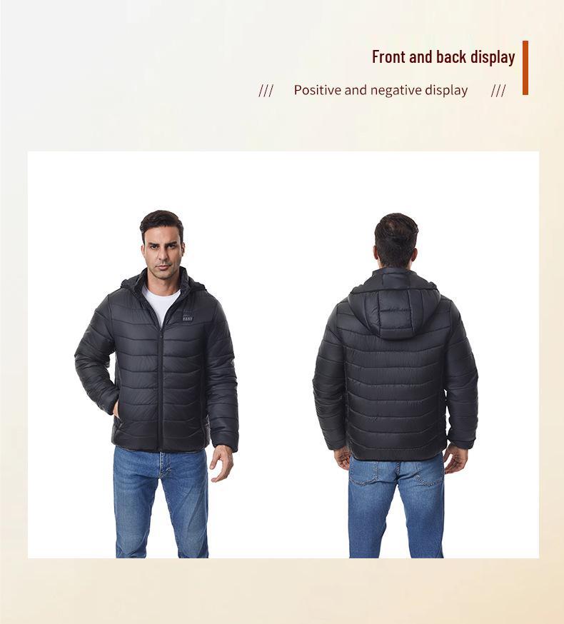 Smart Heated Winter Jacket: 27-Zone Temperature Control, Unisex Hooded Coat