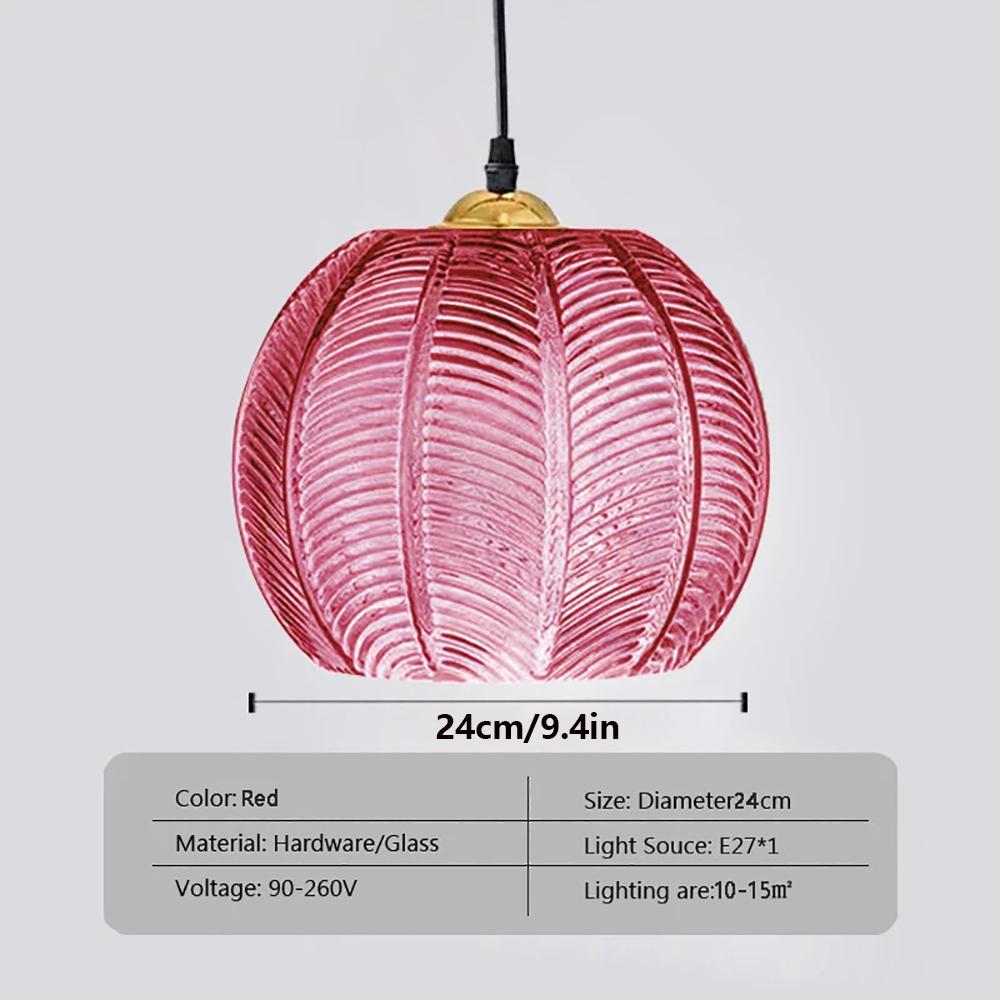 Modern Glass Pendant Light Green Leaf Pattern Ceiling Chandelier For Living Room Dining Room Hotel Indoor Decorative LED Fixture