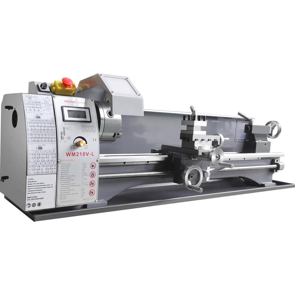 Metal Lathe Machine, 8.3'' x 29.5'', Precision benchtop power metal lathe, 0-2500 RPM Continuously Variable Speed, 750W Brushless Motor Metal Gears,