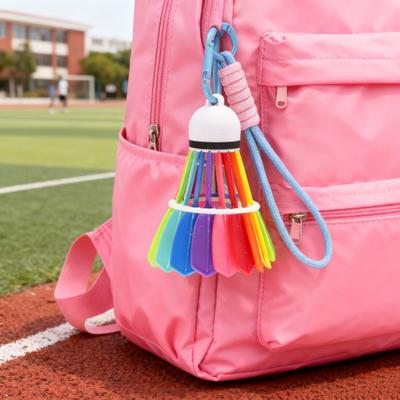 3D-gedrucktes Regenbogen-Badminton-Ornament Handmontierter Badminton-Schlüsselanhänger Rucksack-Hänge-Dekoration Tasche