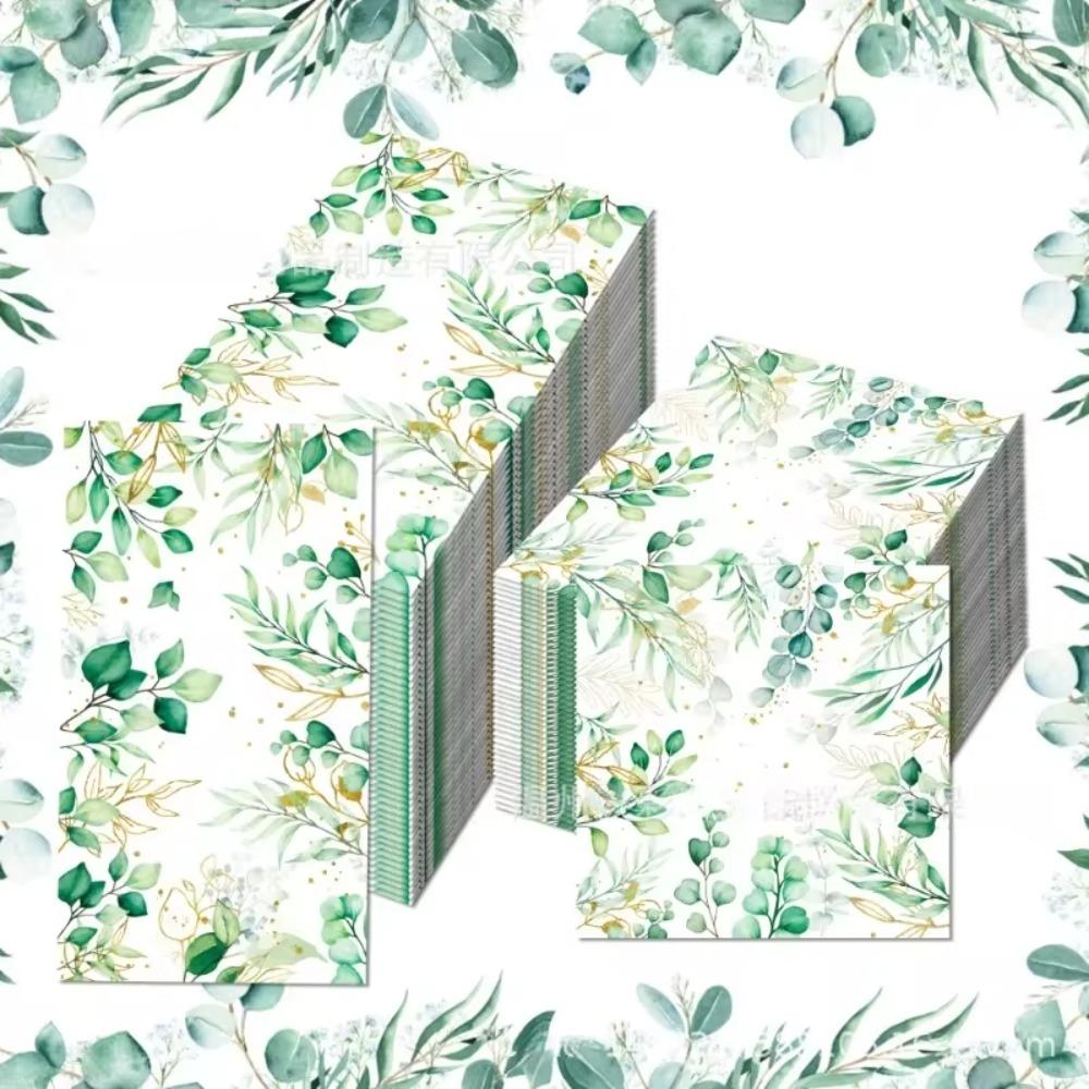 40pcs Green Plant Printed Party Paper Towel 33*33cm Tissue Eucalyptus Paper Napkins  Restaurants