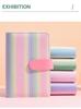 Gradient Stripe Loose-Leaf Planner - Trendy Student Notes Book
