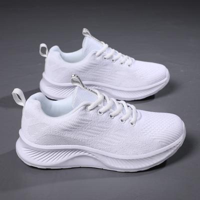 Skipping Rope Special Shoes Shock-absorbing Female Junior High School Students Running Shoes White Sports Shoes Students Pure White Mesh Breathabl