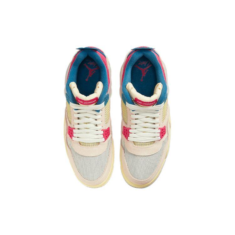 Union LA x Air Jordan 4 Retro Guava Ice Unisex sportbačiai Rožiniai Šviesiai kaulo Brigade-Mėlyni DC9533-800
