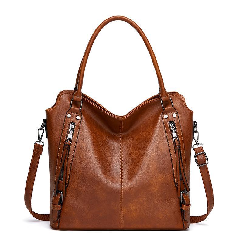 

Сумка большой вместимости женская весна-лето универсальная 2024 новая фактурная сумка на плечо простая и популярная сумка-мессенджер для поездок на работу коричневый