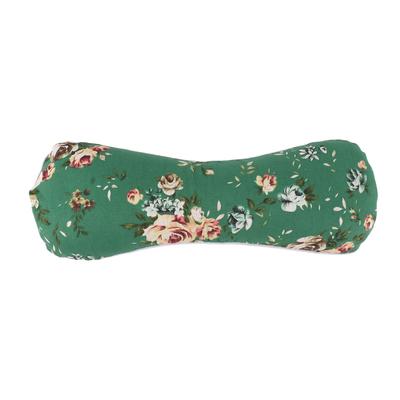 Almohada Cervical Rellena de Ajenjo Desmontable con Estampado de Flores Soporte Cervical Almohada Rodillo para el Hogar Verde
