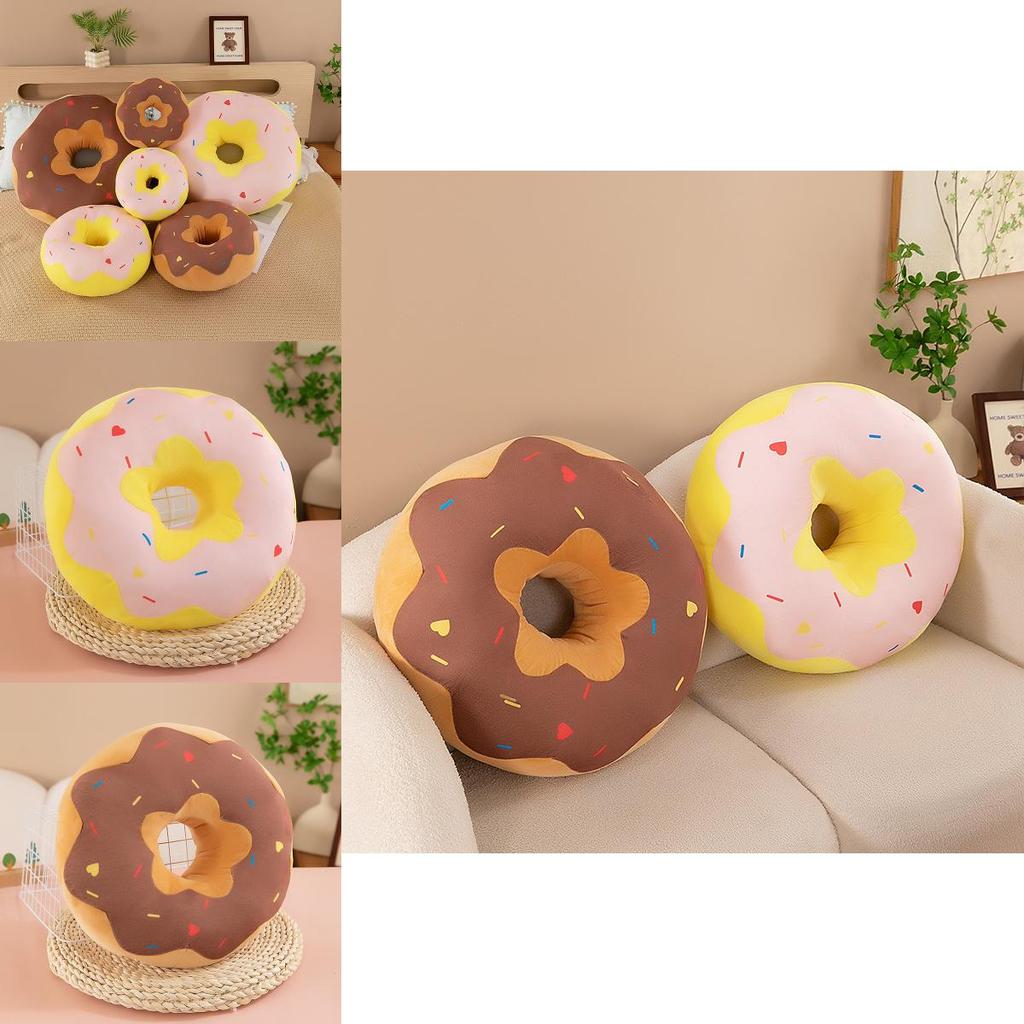 Adorable Cute Donut Plush Pillow Soft Toy Decorative Cushion For Sofa Gifts For Women