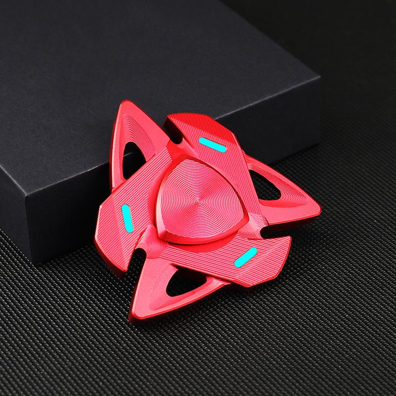 SCIONE Luminous Fingertip Gyro Aluminum Finger Gyro Metal Colorful Luminous Rotating Decompression Toy