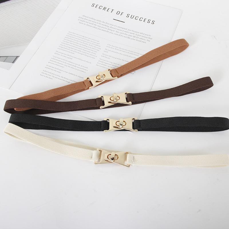 Fashionable Stretchable Versatile Slim Waist Belt Elegant and Minimalist Perfect for Dresses and Jackets Women’s Black Belt