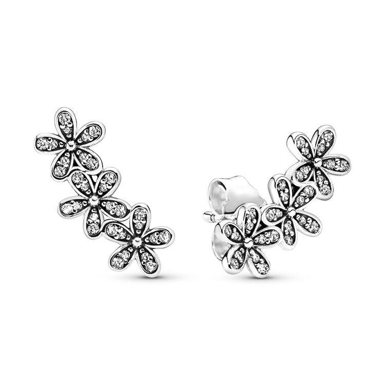 Pandora Dazzling Daisy Bouquet 925 Silver Earrings Women earrings 290744CZ Silver