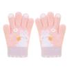 - Year-old kindergarten girl treasure fleece, thickened warm and cold-proof knitted cute cartoon five-finger children's winter gloves