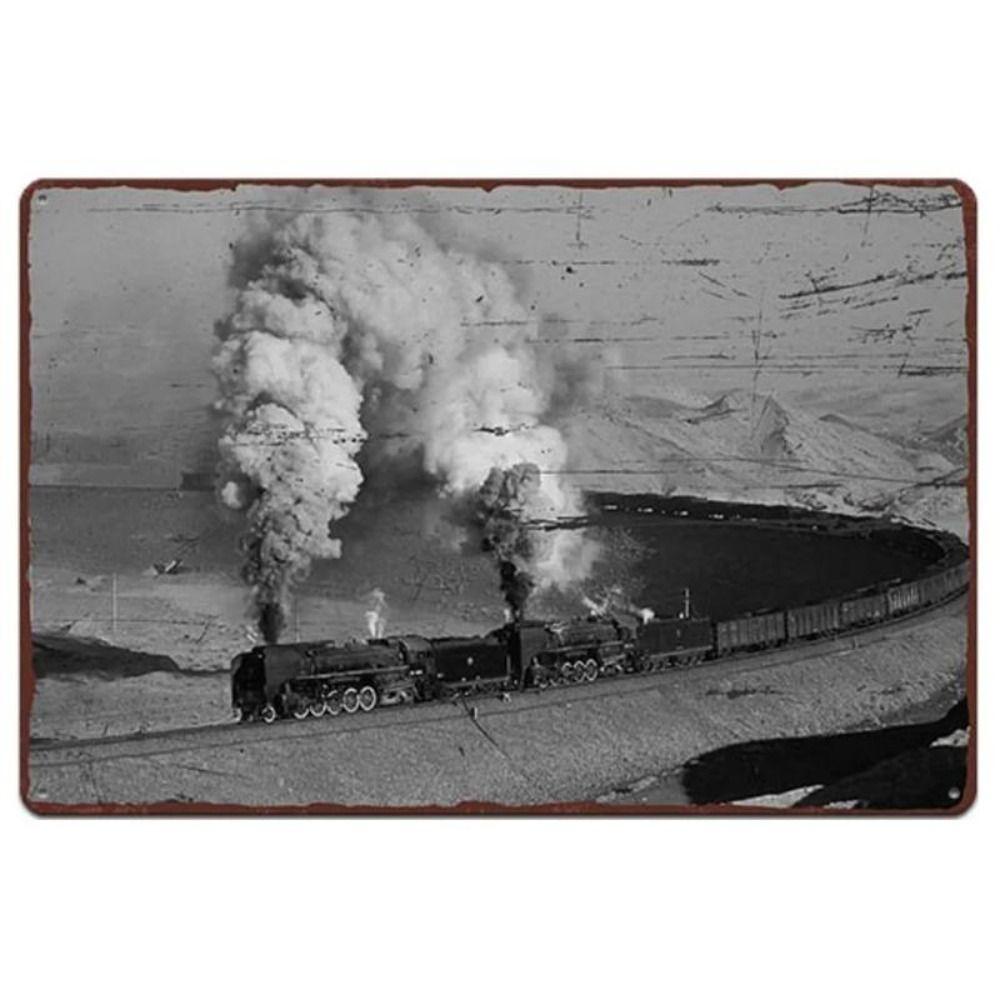 Metal Poster Classic Train Railway Landscape Wall Art Garage Home Decor