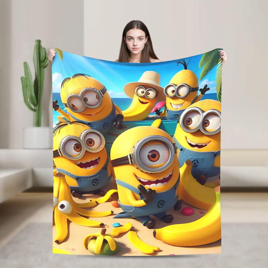 Kevin Dave Blanket Cartoon Flannel Novelty Soft Throw Blankets for Home Restaurant Spring Autumn