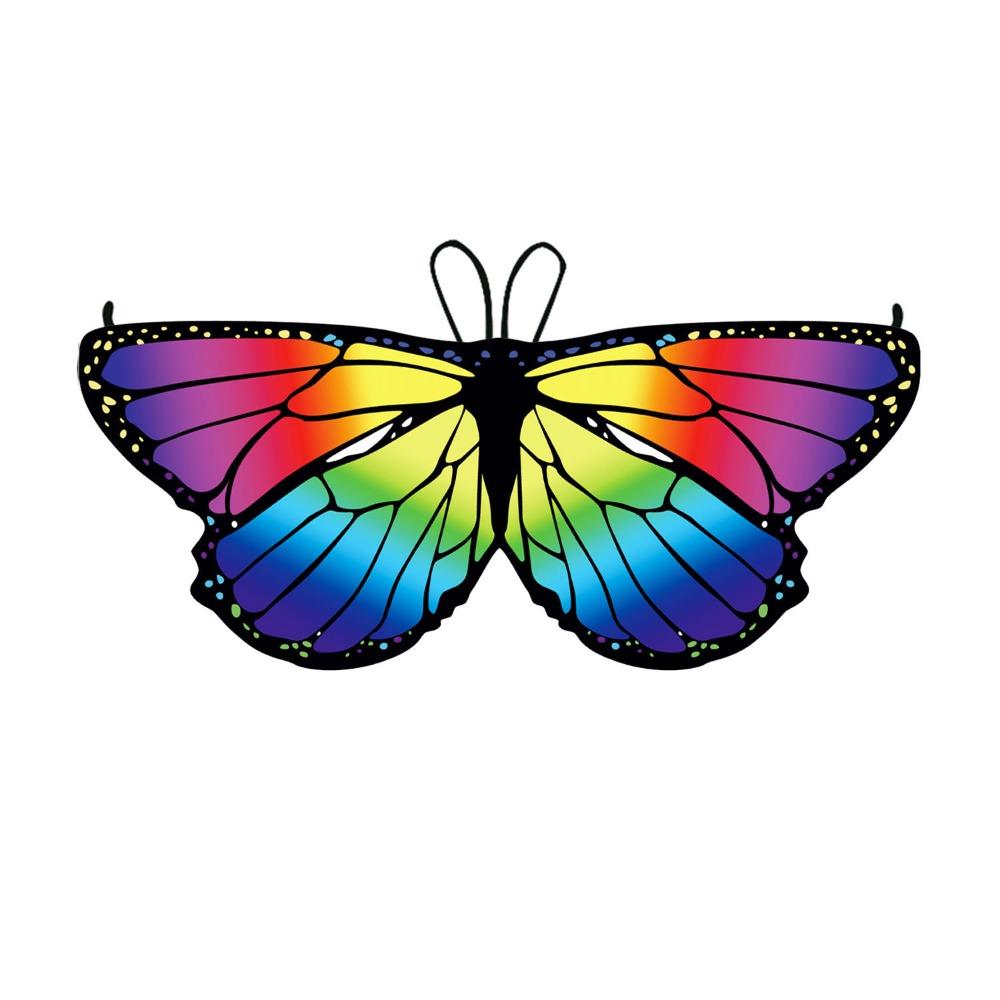 Colorful Butterfly Wings Costume Cosplay Costume Fancy Dress Fairy Shawl DIY Decorations Pixie Cloak Christmas Halloween