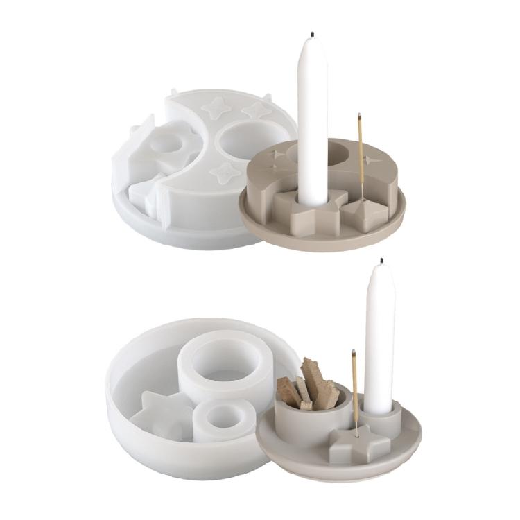 Stabile Silikonform-Zubehör für Stern- und Mond-Kerzenhalter sowie Räucherständer Wiederverwendbar für die Heimdekoration