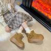 Women's Fashion Retro Lightweight Height-enhancing Soft Sole Winter Warm Fur One Snow Boots Velvet Lined Non-slip Casual Sports Cotton Boots