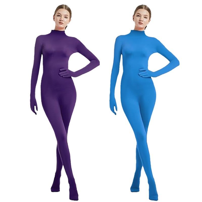 Women's 5 Tights with Hands and Feet Onesie Solid Color Dance Suit Stage Performance Suit