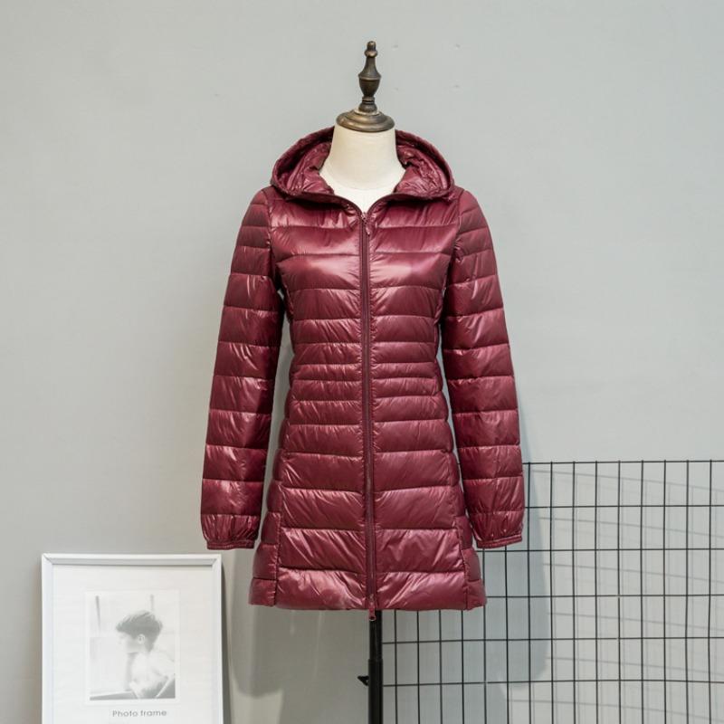 

Winter light down jacket women s fattened plus size fat mm0kg medium and long thickened coat M