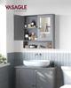 VASAGLE Bathroom Cabinet with Mirror, Wall Cabinet with 2 Mirrored Doors and Open Compartment, Adjustable Shelf, Wall-Mounted, 13 x 56.5 x 58.5 cm