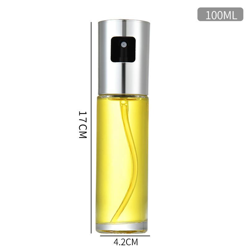 100ML Atomizing Oil Pot Spray Bottle Kitchen Household BBQ Oil Control Press Type Oil Supplies Glass Bottle for Kitchen Water