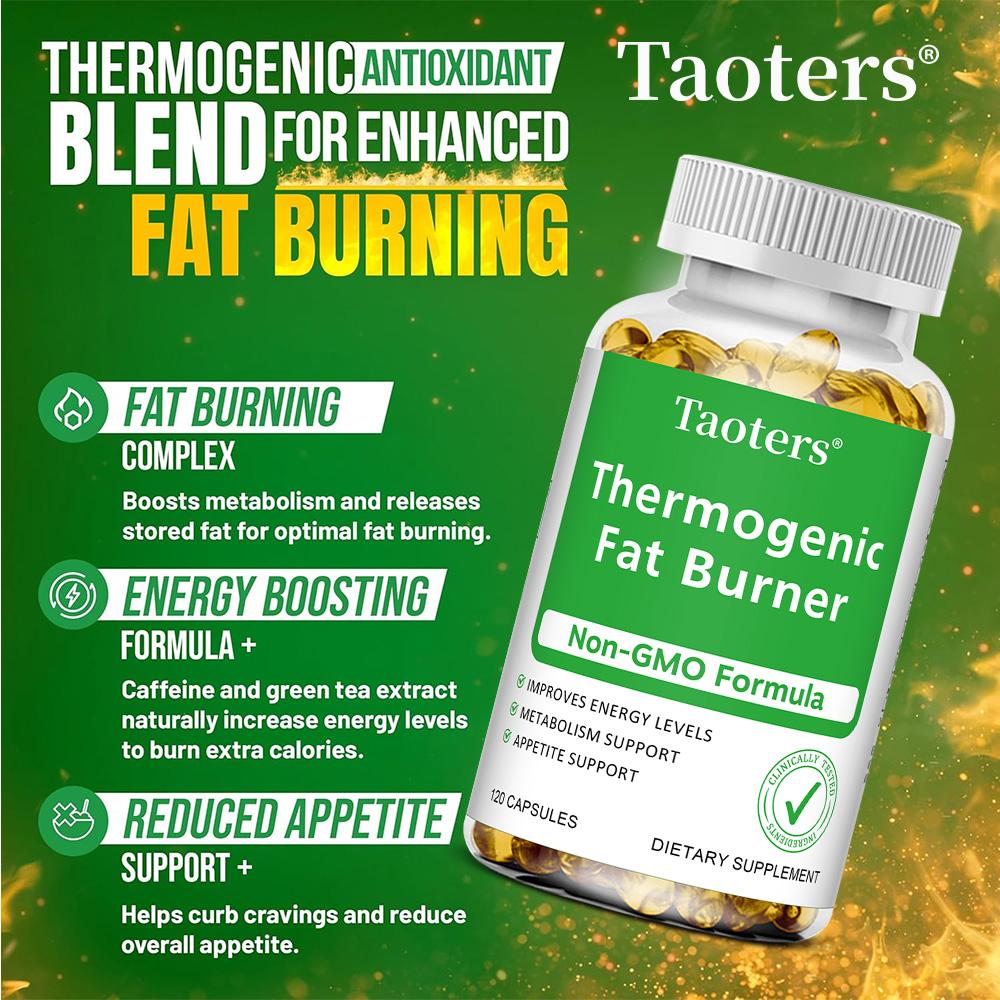 Thermogenic Dietary Supplement Capsules, Natural Herbal Blend, Non‑GMO Gluten‑Free, 120 Capsules 60‑Day Supply