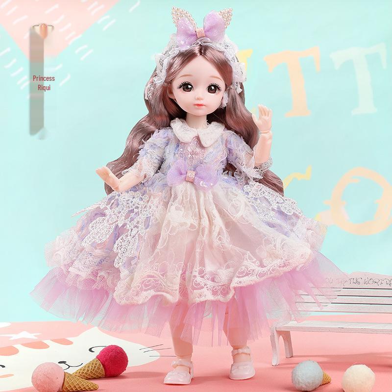 

30см 6-шарнирная кукла BJD принцесса с детским лицом - Идеальный подарок на день рождения для девочек 30cm Full Doll as Shown