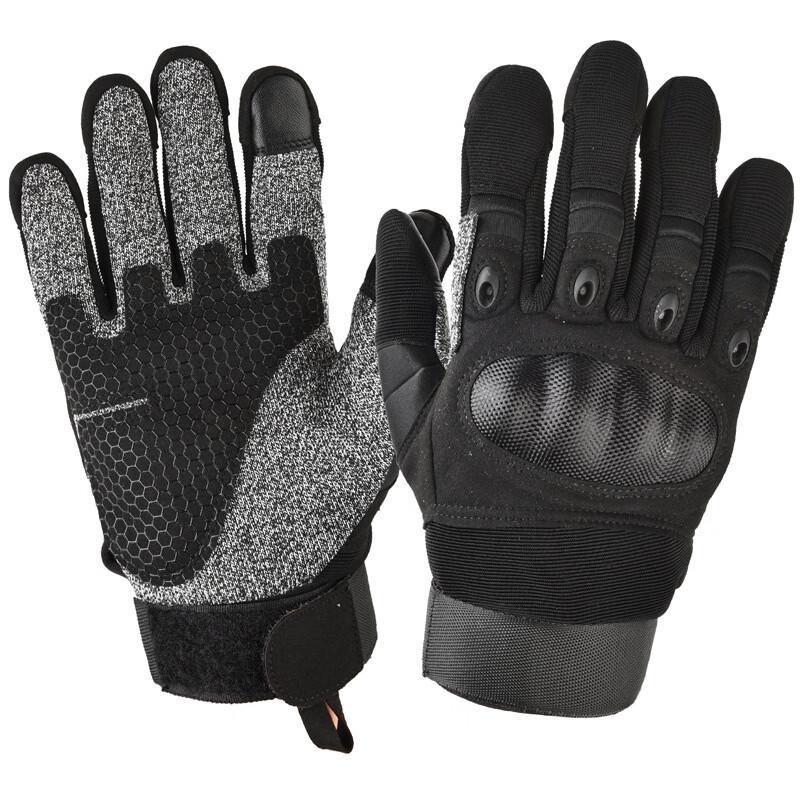 TULX Men s Carbon Fiber Tactical Full-Finger Outdoor Gloves