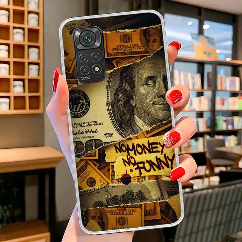 Banknote Dollar Cash Money Cover Phone Case For Xiaomi Redmi Note 15 14 13 12 11 10 Pro Plus 14S 12S 11S 11T 11E 10S Soft Fundas