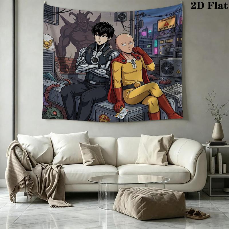 Onepunch Man Wandteppich Ästhetisches Wandbehang Gedruckter Stoffdecke Dekorative Wandteppiche Für Schlafzimmer Wohnzimmer Heimdekoration