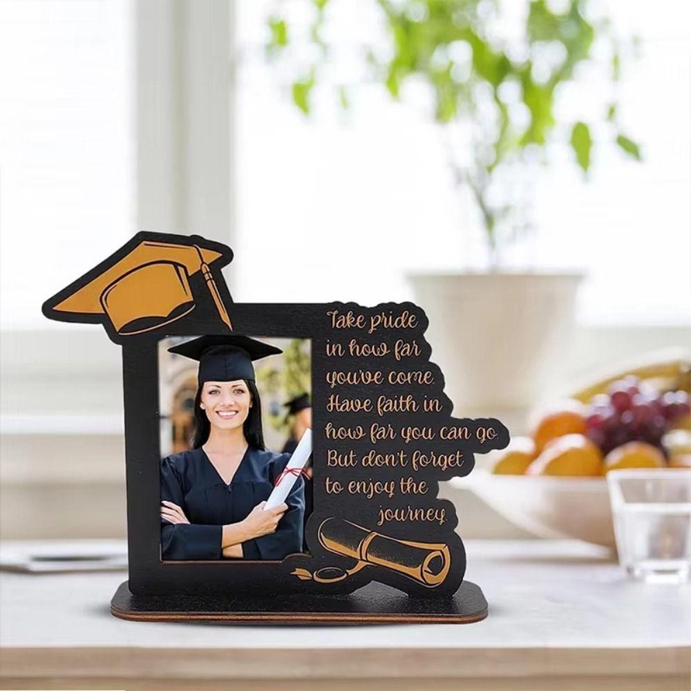 

Rustic Graduation Photo Frame Vintage Picture Display Stand Bedroom Office Living Room естественный