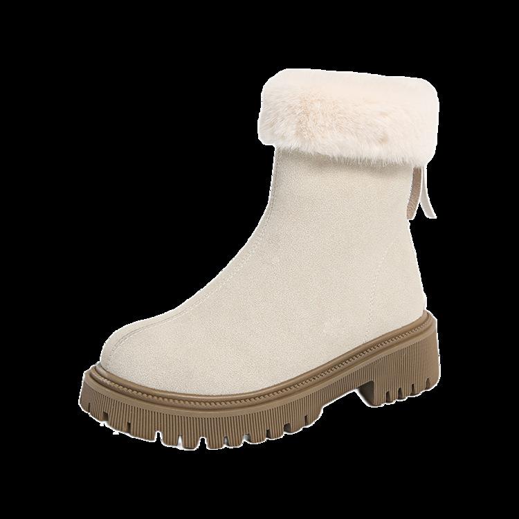 Winter neue dicksohlige Samt verdickte Schneestiefel für Damen, große Größe warmes Handtuch, kurze Stiefel, Baumwollschuhe für Damen
