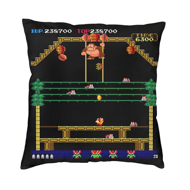 Through Ages Donkey Kong Pillow Case 45X45Cm Home Decorative Cute Arcade Game Cushions For Sofa Square Pillowcase