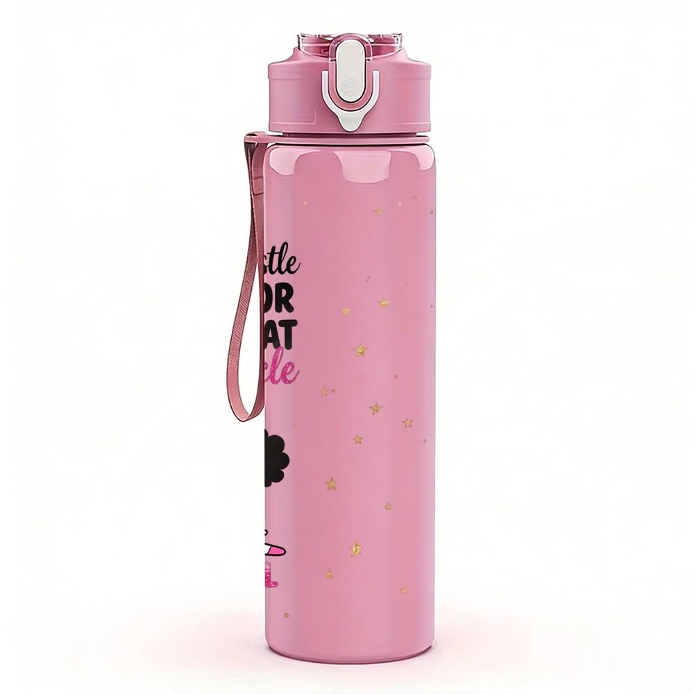 1PC Girl Power Sarcastic Feminist Quote 750ml Color Plastic Sports Water Bottle Leakproof Flip Straw Lid Suitable for Sports Office Home Use