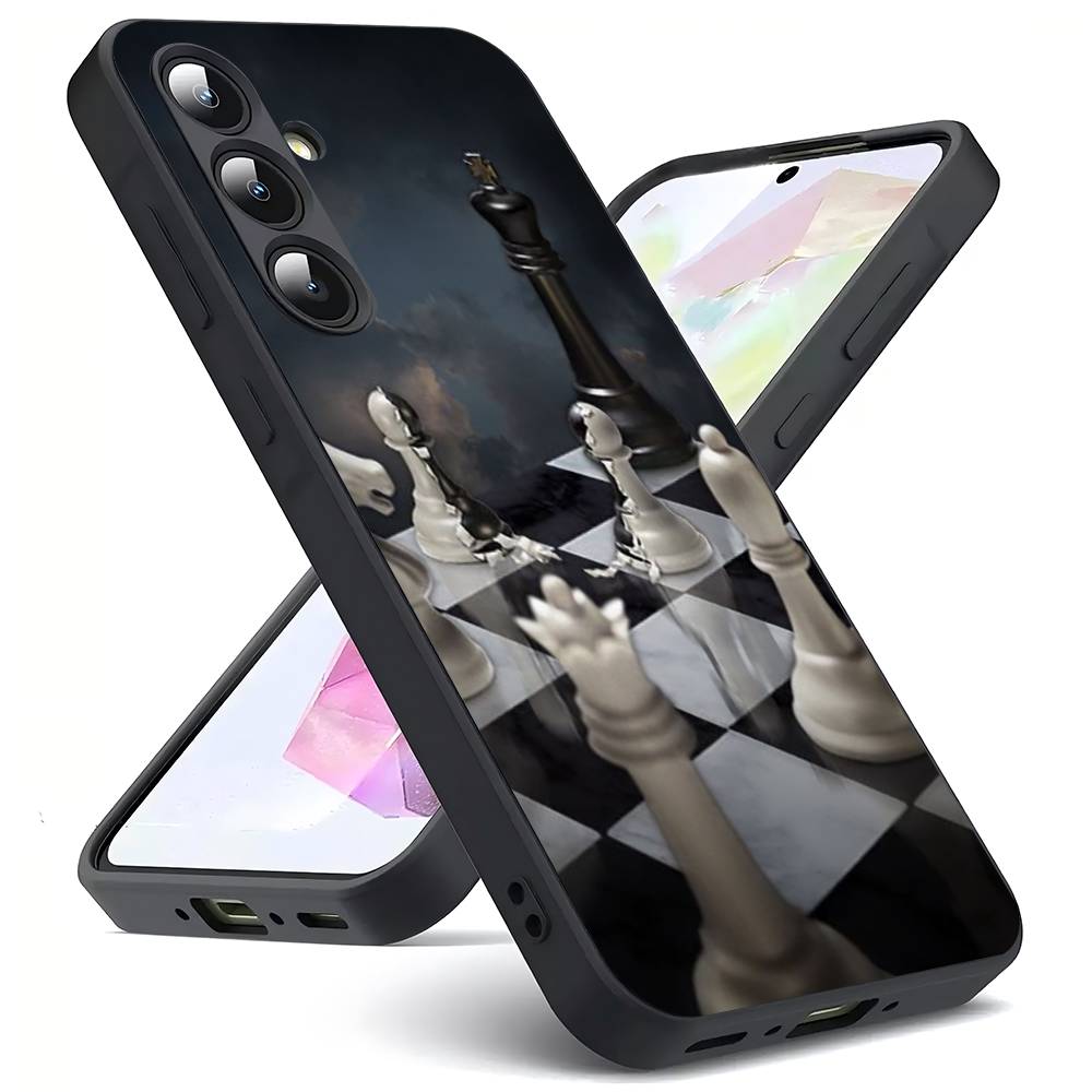 CHESS CHECK MATE For Samsung Galaxy S25 S24 S23 Ultra S22 S21 Plus S20 Black Soft Silicone Protective Case
